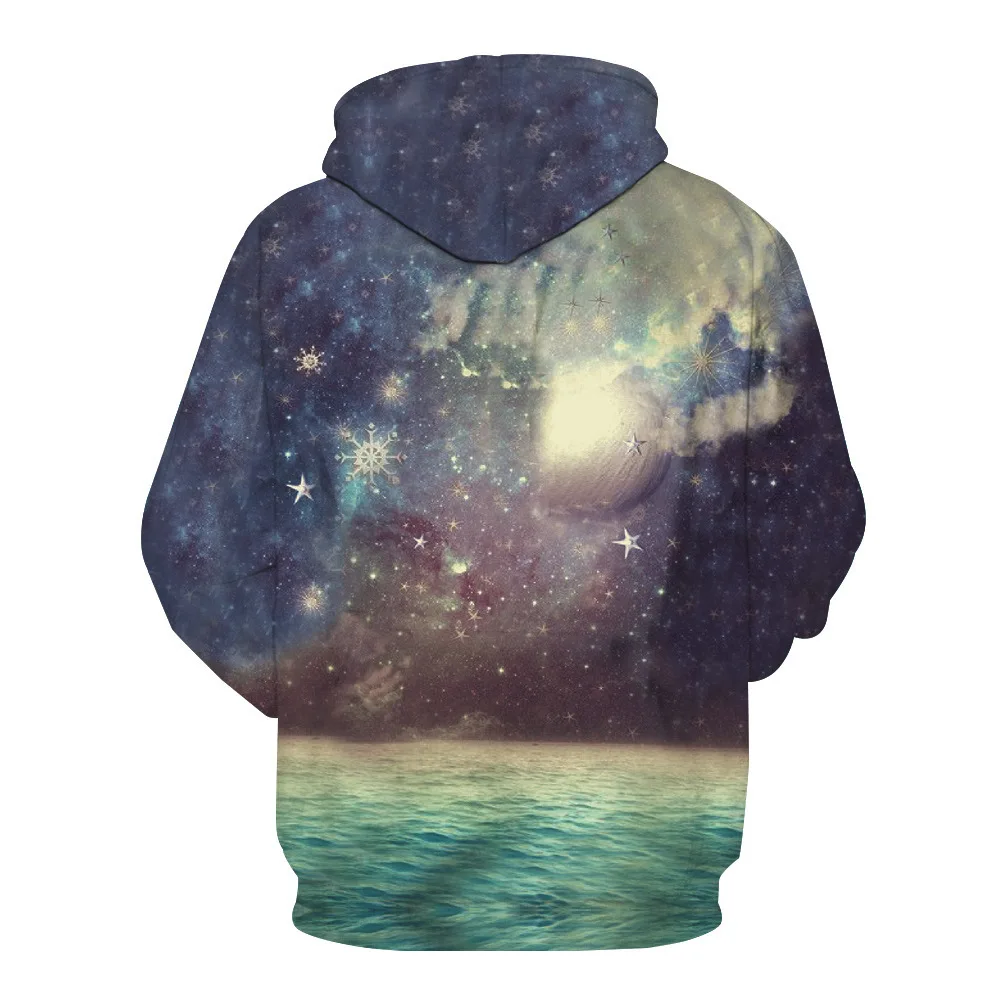 

CNUUIKOOEK Sweatshirts Men's 3D Star Meteor Printed Hooded Pocket Pullover Hoody Fashion Men's Hoodies