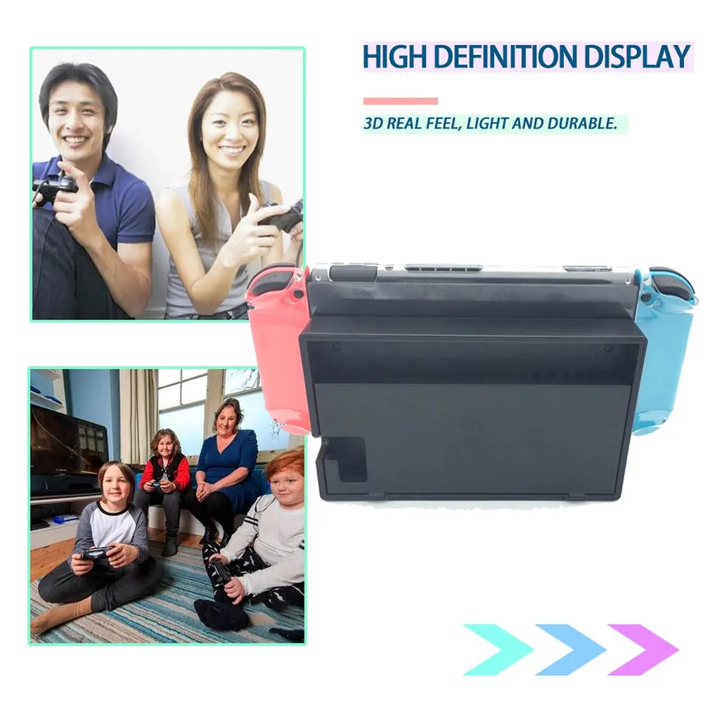 

Hard PC Protection Cover For Nintend Switch Detachable Crystal Plastic Shell Case Support TV Base Console Controller Supplies