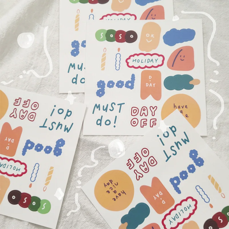 1 лист кавайные Мультяшные наклейки для рисования s Декор дневник в стиле