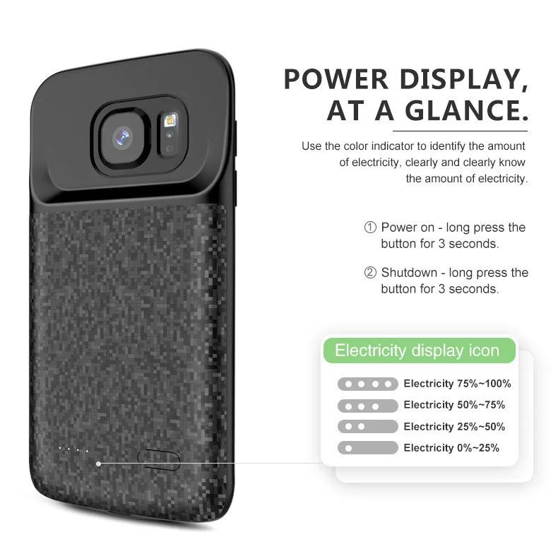4700 мАч Новый чехол для Galaxy S7 Slim зарядное устройство телефона мягкий силиконовый