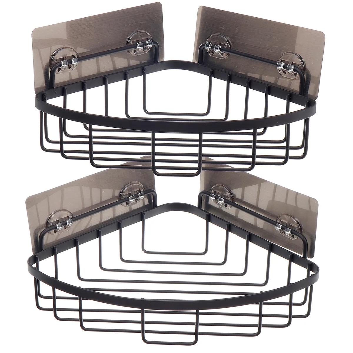 

2pcs Bathroom Corner Shelf Shower Caddy Shampoo Shower Self-adhesive Kitchen Organizer Rack Bracket Spice Storage Bathroom Shelf