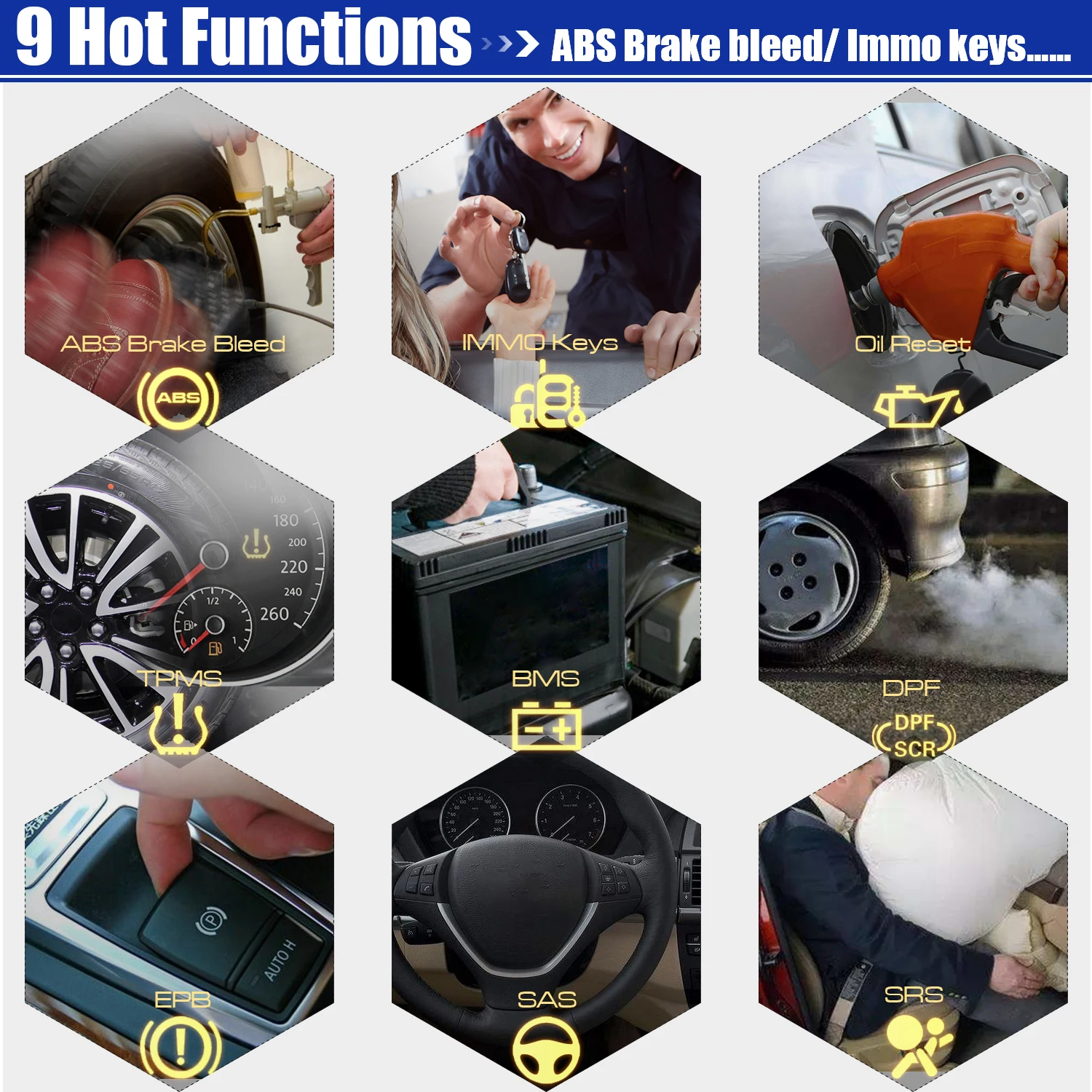 Autel MaxiCOM MK808BT диагностический сканер с полной диагностикой системы OBD2 EScaner TPMS