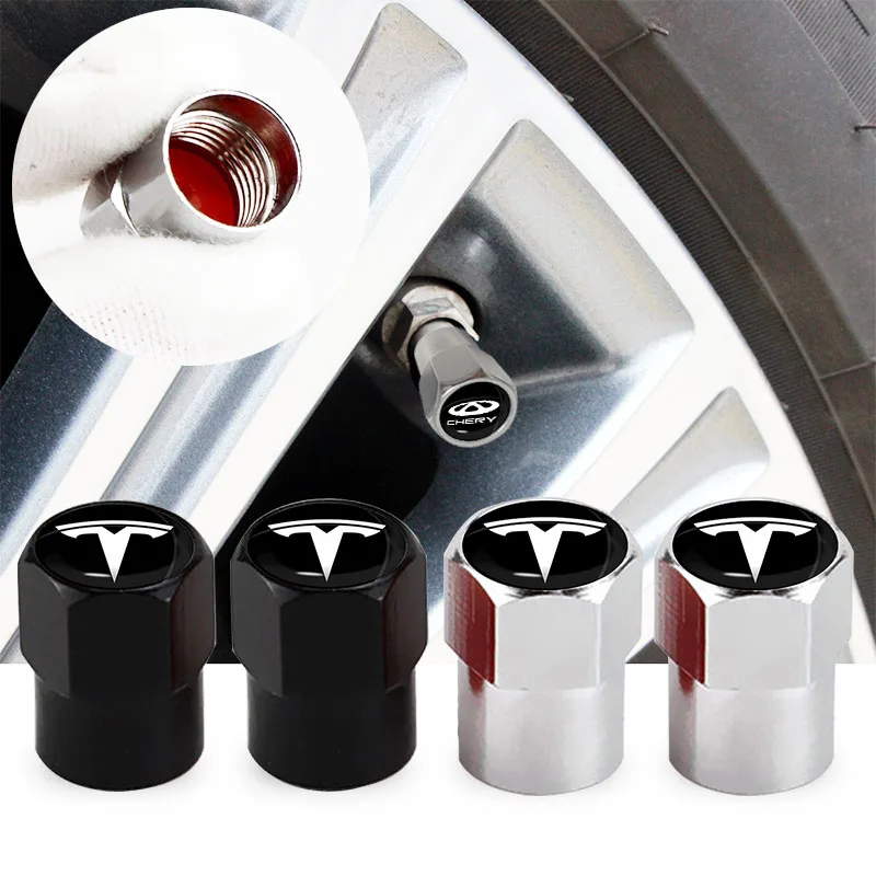 

4pcs Car Tire Valve HexagonValve Caps for Tesla Model 3 Model X Y Style 2021 Roadster Coil Bonina K80 Car Accessories