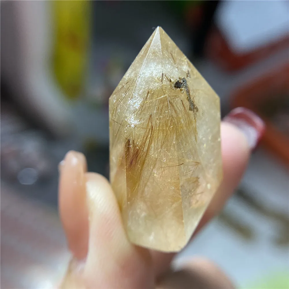 Рутиловая кварцевая башня кристалл Wicca Декор камень остров натуральный
