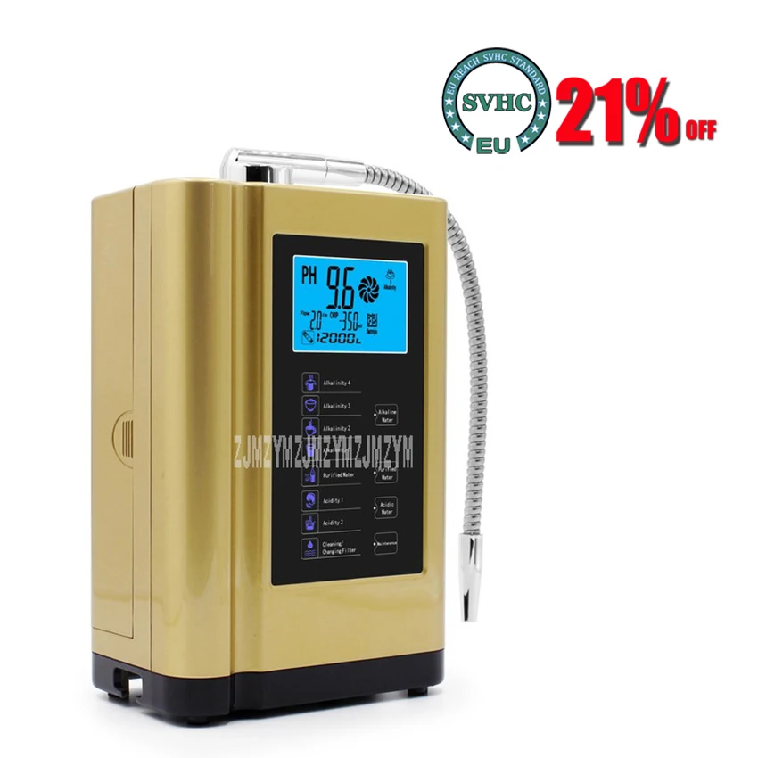 

New Alkaline Water Ionizer Machine Purifier pH 3.5-10.5 Alkaline Acid Up to 500mV LCD Touch Screen Water Filter ionization