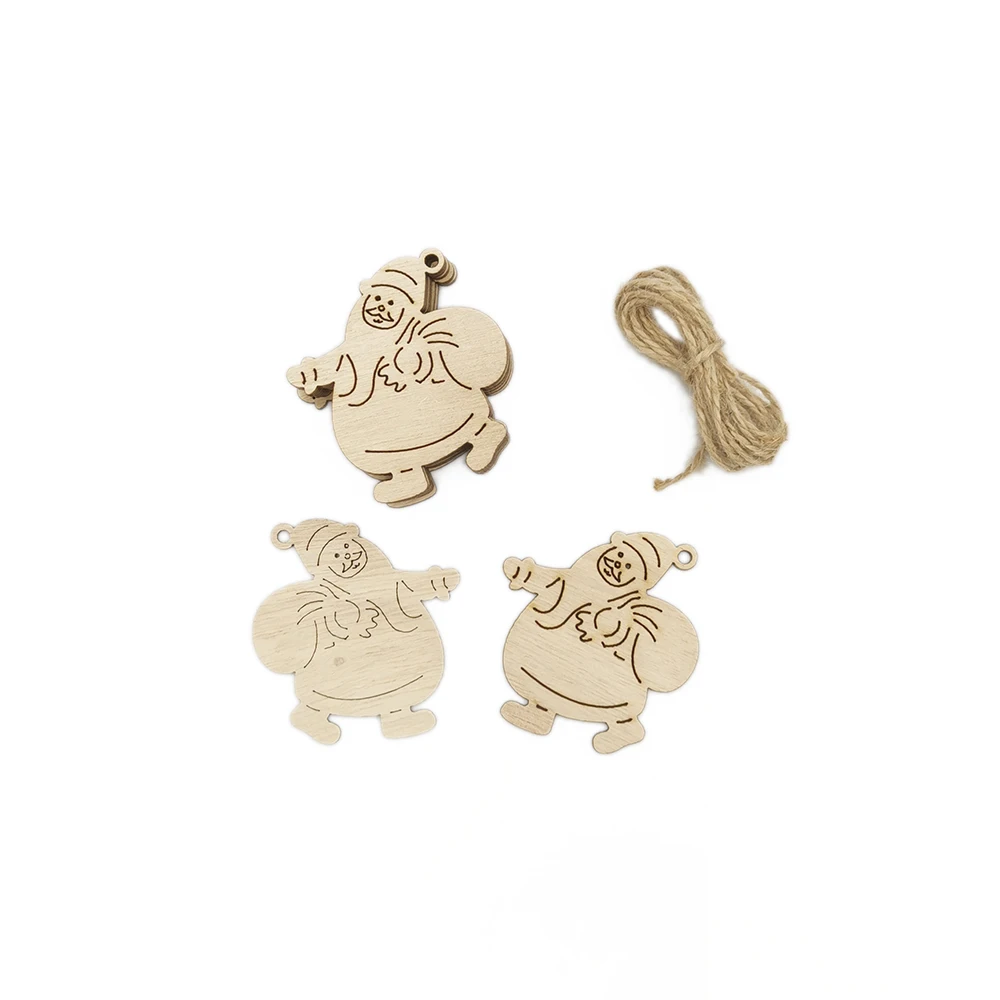 Незавершенные диски в виде Санта Клауса 10 шт. пустые деревянные жетоны вырезы для