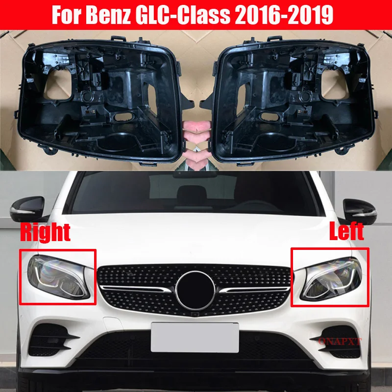 

Крышка передней фары, черная основа для Mercedes-Benz GLC-Class 2016-2019, задний корпус передней фары, защитная крышка