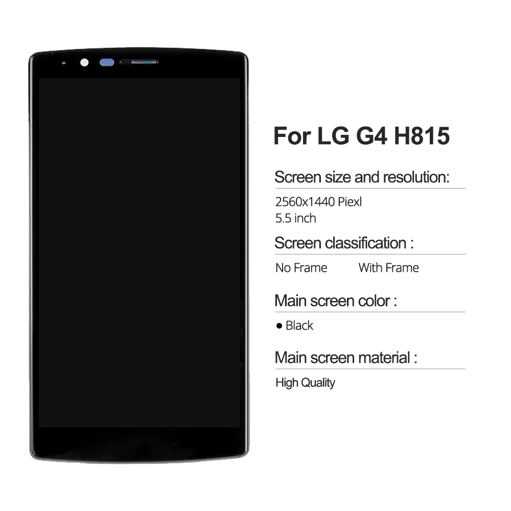 Односимочный дисплей 5 дюйма H815 для LG G4 ЖК с рамкой замены 2560x1440|Экраны мобильных
