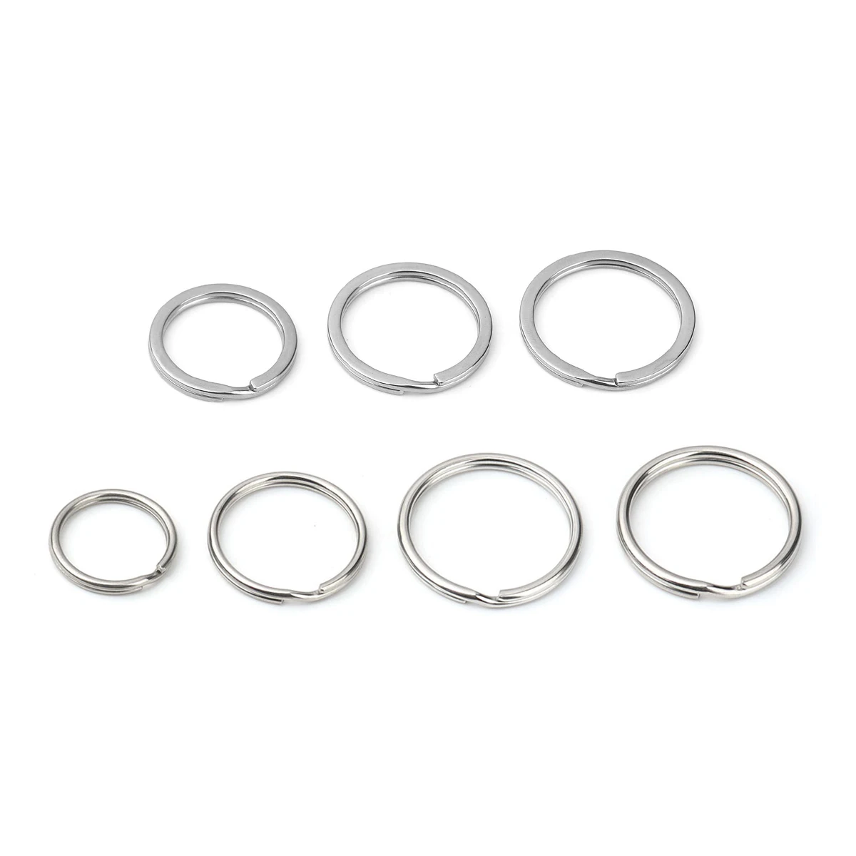 

200 PCs 5/6/7/8/10/12/14mm 304 Stainless Steel Double Split Jump Rings Findings Round Silver Color Metal DIY Jewelry Findings