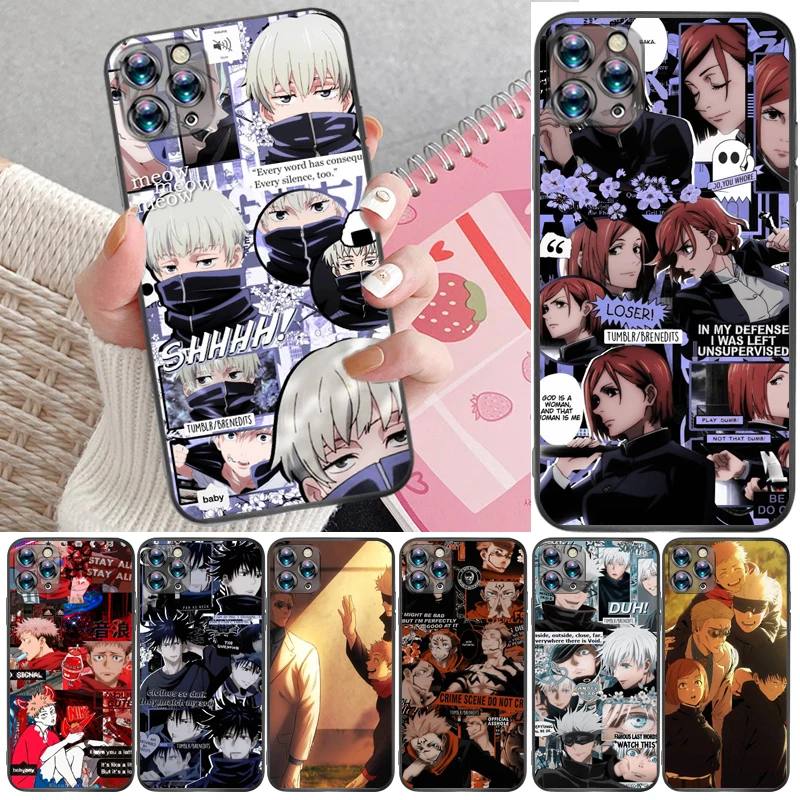 

Jujutsu Kaisen Fushiguro Megumi Sukuna Yuji Itadori Satoru Gojo Phone Case For iPhone 11 Pro Max Coque Carcasa Funda Cases