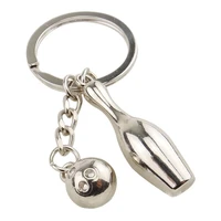 creative bowling pin ball pendant car key ring purse bag ornament keychain gift