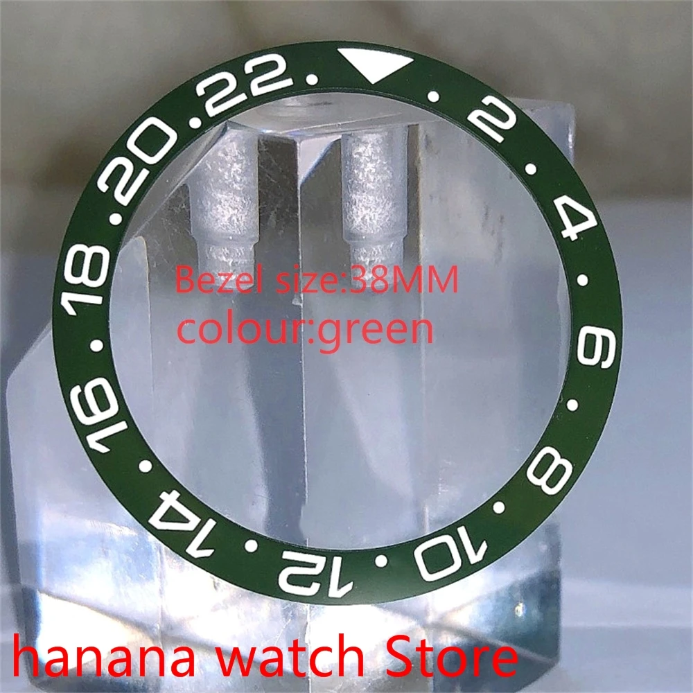 

38 mm green ceramic watch glass bezel inserts for 40 mm men’s dial interchangeable accessories 31mm inner diameter
