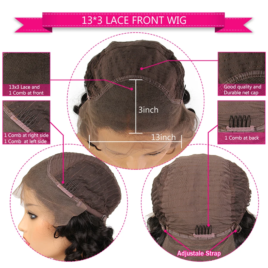 

Yomagic Hair Brown Color Glueless Lace Wigs with Middle Part Long Body Wave Affordable Synthetic Hair Lace Front Wigs for Women