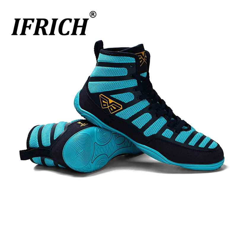 Mens Professional Boxing Wrestling Shoes Non Slip Rubber Outsole Breathable Sneakers Lace-up Training Fighting Boots |