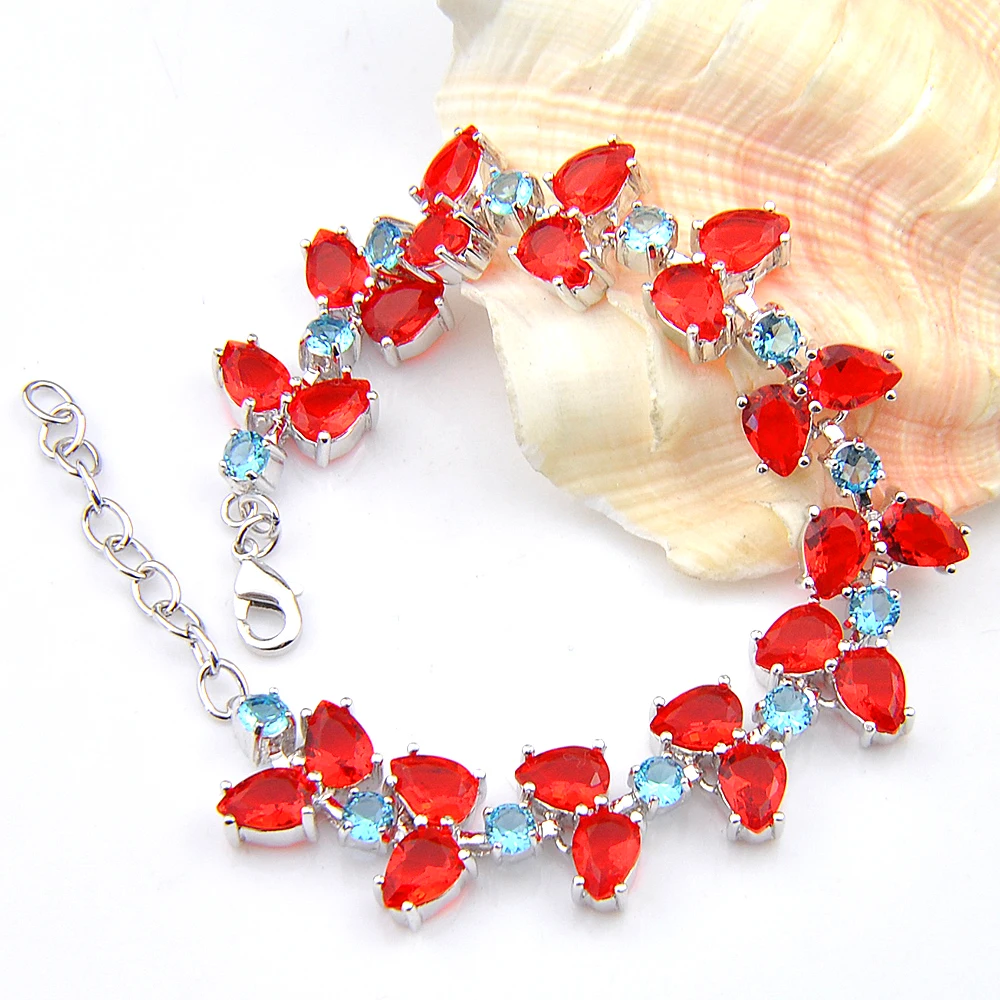 Luckyshine праздничный подарок для женщин браслет с разноцветными кристаллами