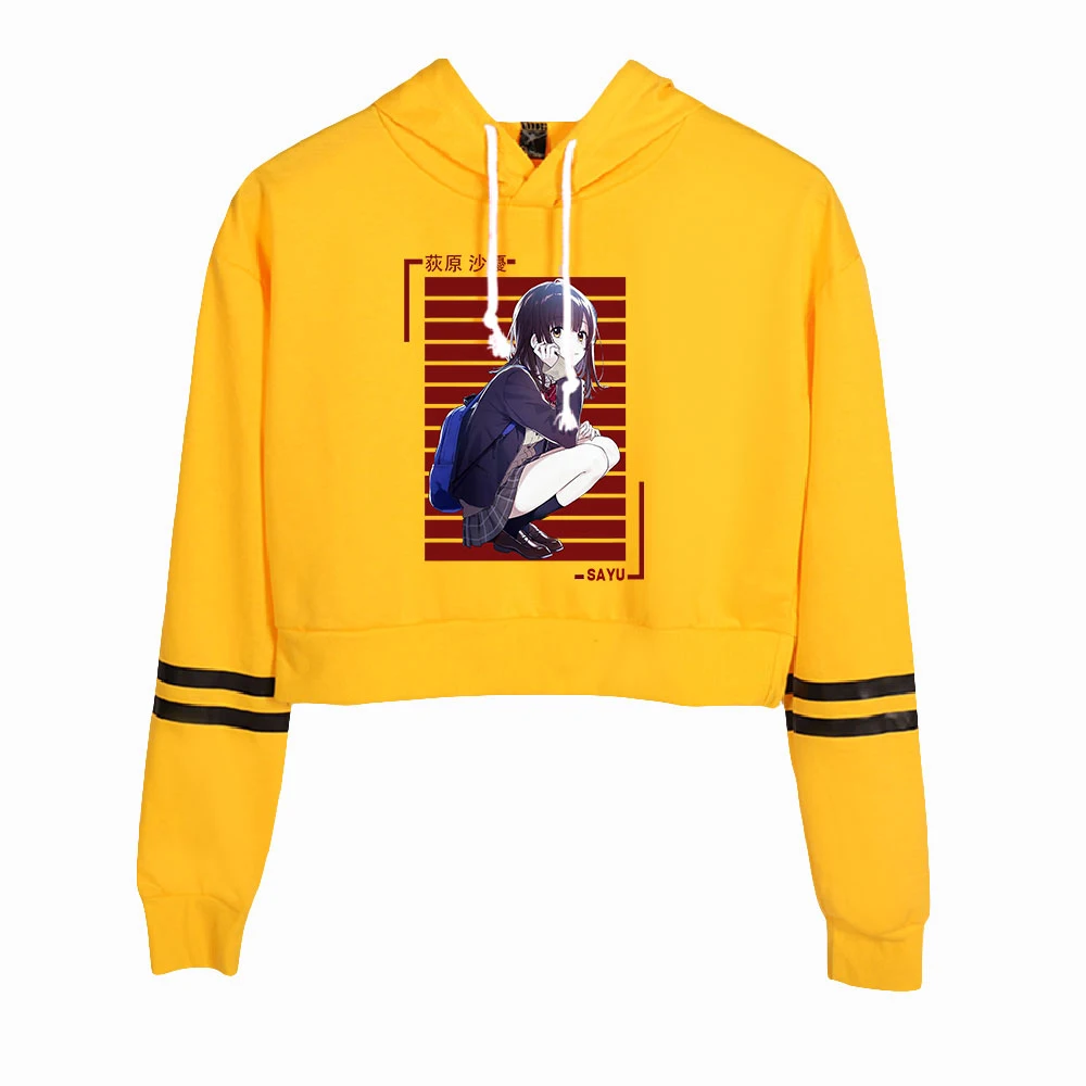 

Higehiro Hoodie Female Long Sleeve Navel Cropped Hoodie Women's Pullover Casual Streetwear 2021 Japanese Anime Girls Clothes