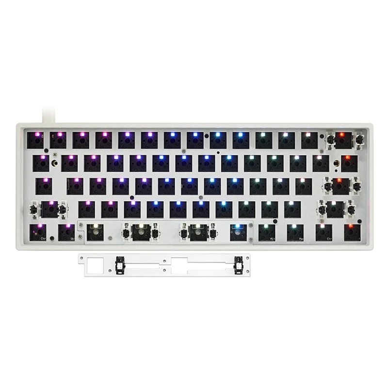 

Механическая клавиатура Gk61X 60%, Rgb переключатель светодиодов, разъем горячей замены, мощное программное обеспечение, Тип C, печатная плата, ра...