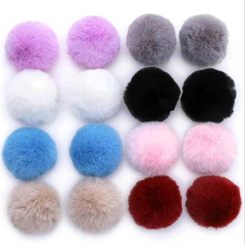 Оптовая продажа 20 шт./лот женские шапочки шапка из искусственного меха с помпоном