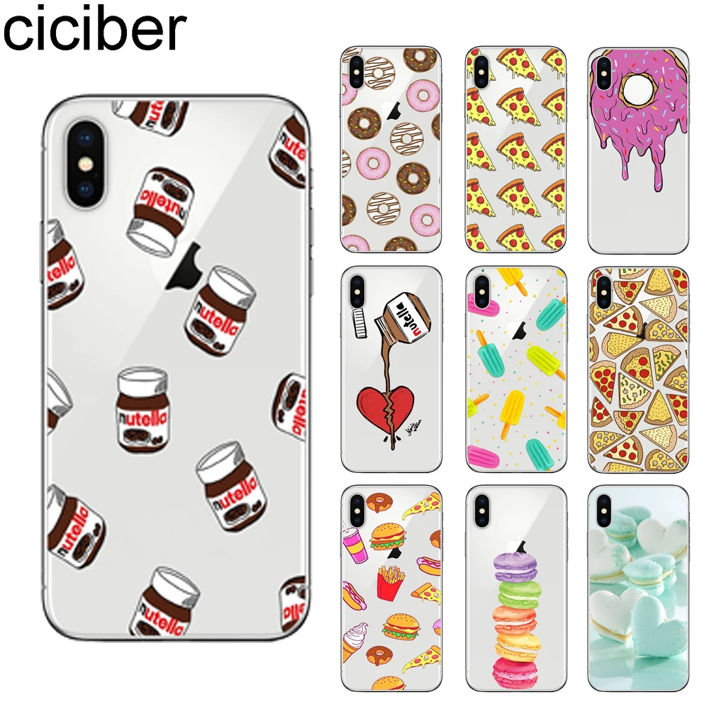Ciciber милый мультяшный еда Макарон суши iPhone 11 Pro Max 7 8 6 6S Plus 5S SE X XR XS ТПУ чехол Мягкий