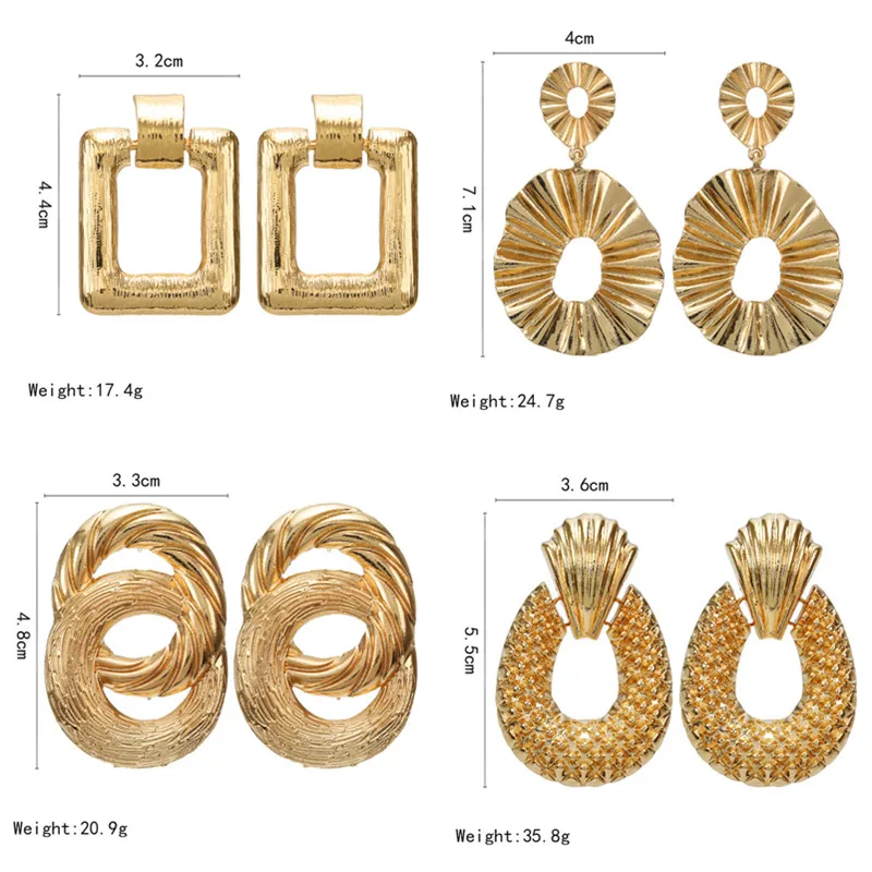 2019 Винтажные серьги большие для женщин эффектные Серьги геометрический