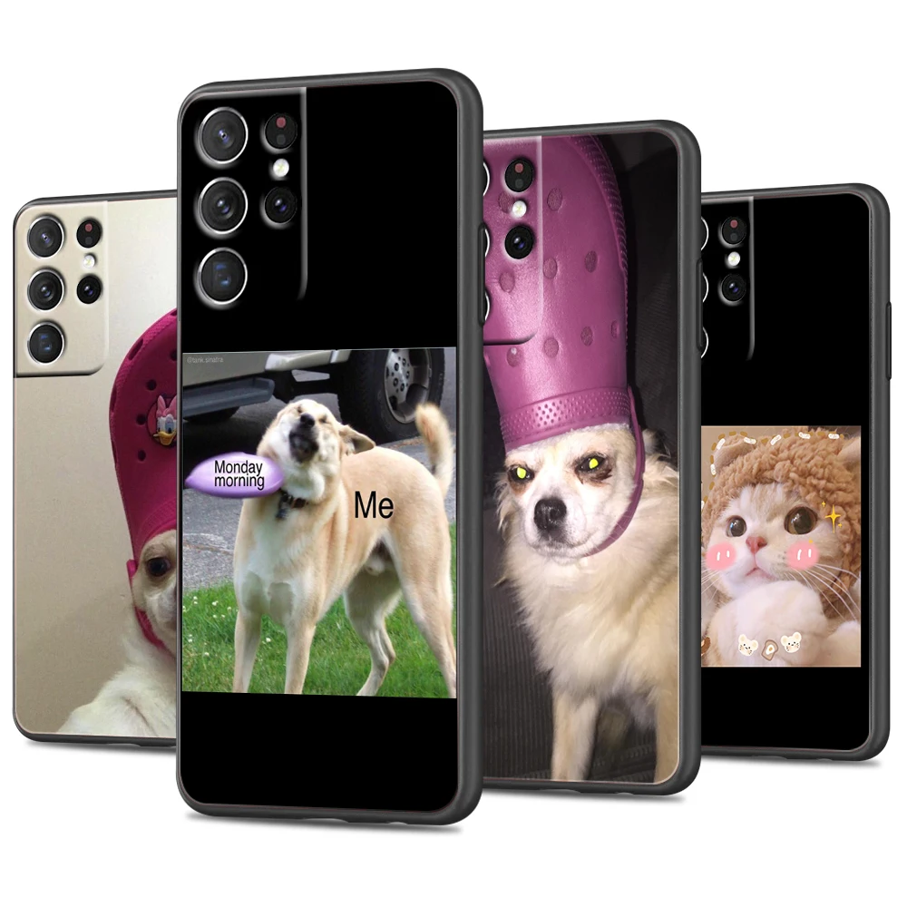 

Art Cute Funny Cat Featured For Samsung Galaxy S22 S21 Ultra S20 FE Lite S10 S9 S8 Plus 5G Silicone Soft Black Phone Case