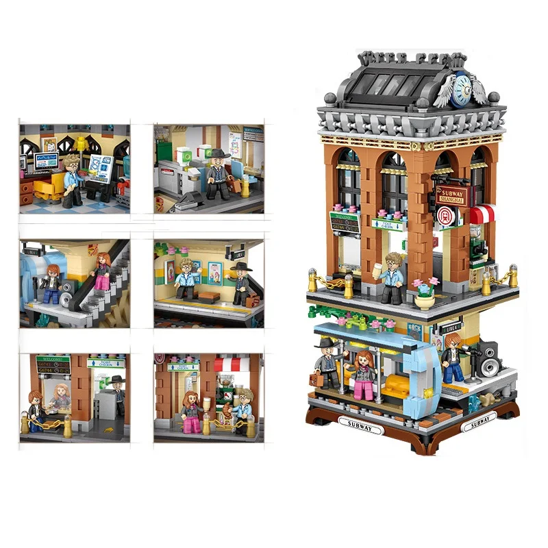 Новый набор городская улица View строительные блоки создатель Архитектура станции