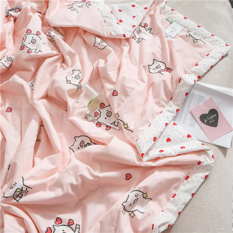 Покрывало из 100% хлопка покрывало с принтом свиньи США летнее тонкое стеганое