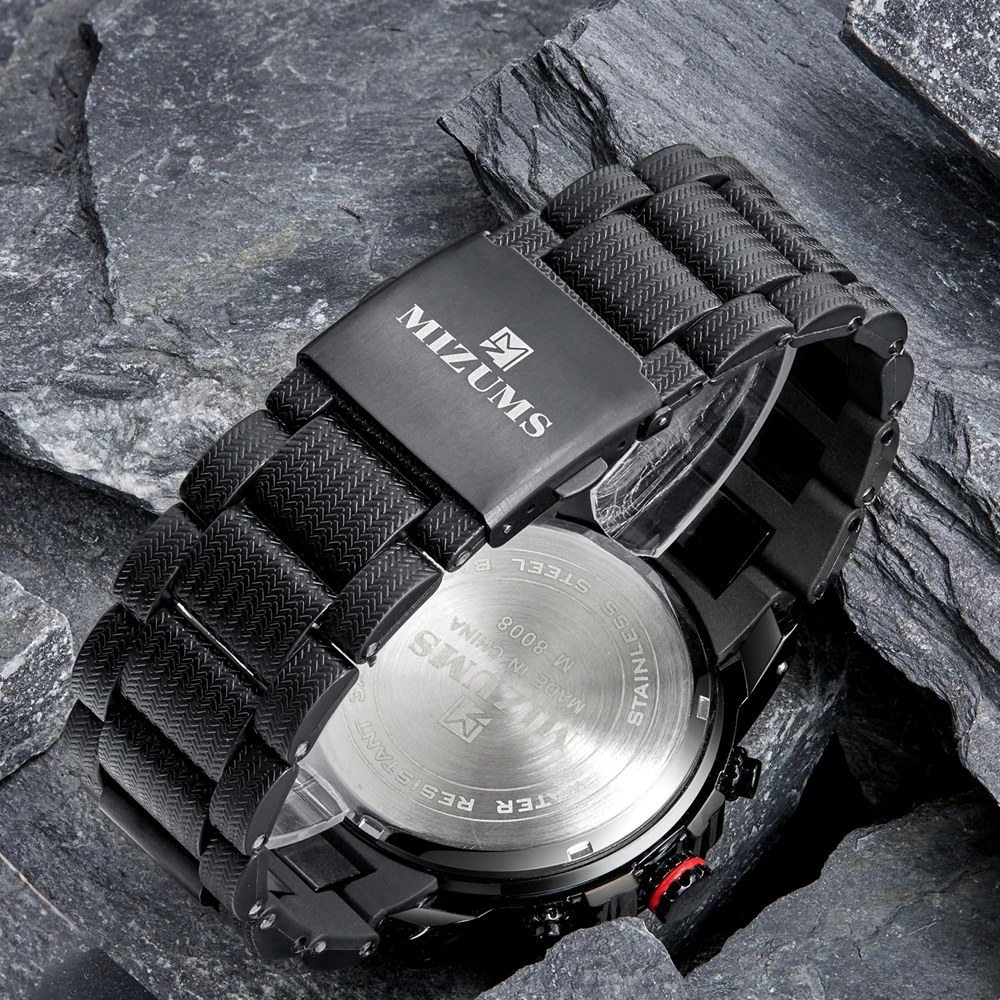 MIZUMS кварцевые аналоговые цифровые спортивные часы для мужчин водонепроницаемые
