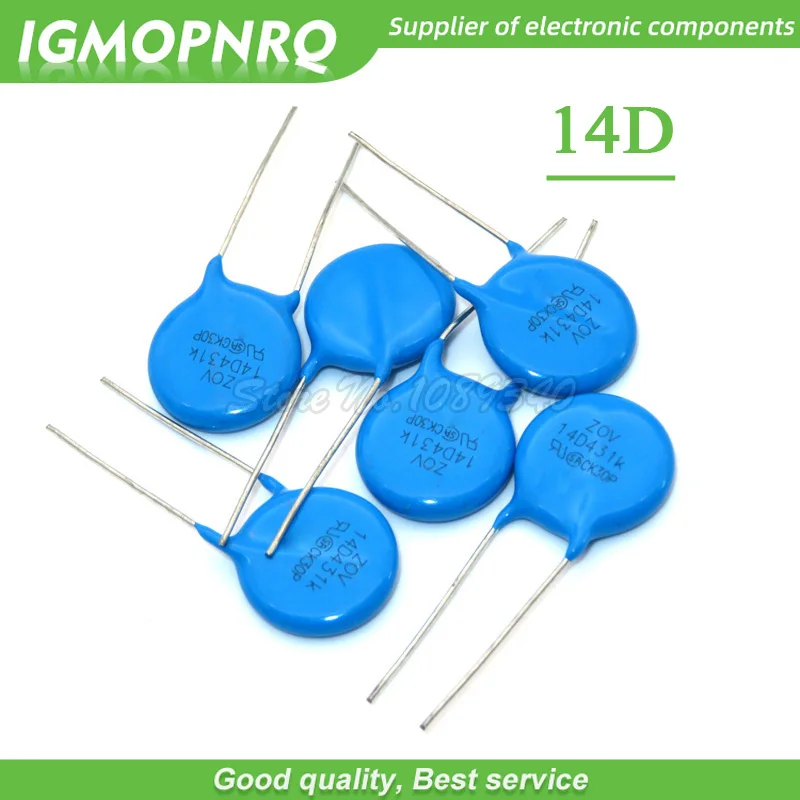 

10PCS piezoresistor 14D151K 14D201K 14D220K 14D221K 14D270K 14D431K 14D470K 14D471K 14D561K 14D621K 14D680K 14D821K Varistor