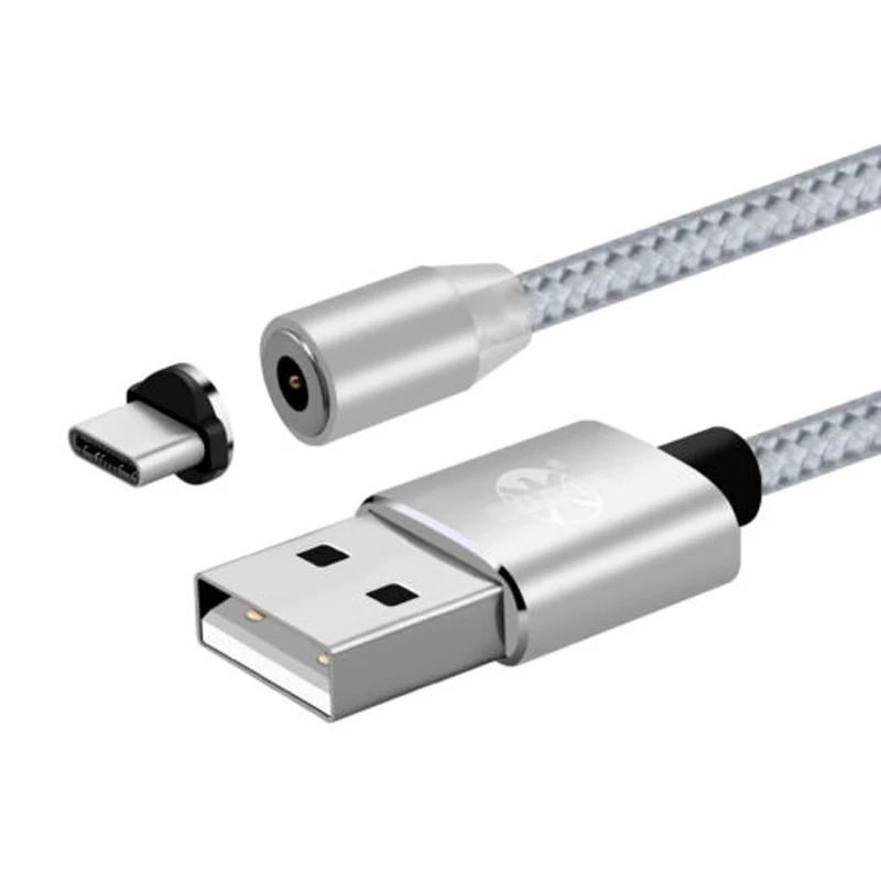 Магнитный кабель UGI 1 м 2 3 А быстрая зарядка Micro USB Тип C для 360 ° нейлоновой оплетки