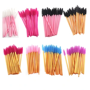 50PCS Eyelash Brushes Disposable Mascara Wands False Eyelashes Extension Brush Eyebrow Brush Applicators Makeup Lash Brushes