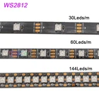 Умная светодиодная Пиксельная лента WS2812B 1 м5 м 3060144 пикселейсветодиодовм, WS2812 IC;WS2812Bm, IP30IP65IP67, чернаябелая печатная плата, 5 в постоянного тока