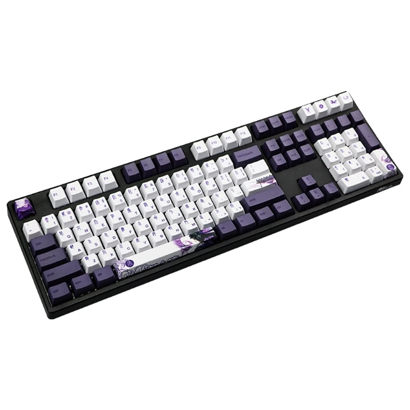 

113 Keys Purple Datang Keycap PBT Sublimation Keycaps OEM Profile Mechanical Keyboard Keycap Chinese Style GK61 GK64