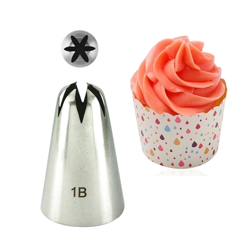 

Wholesale 10 pcs/lot Drop Flower Tips 1B# Decorating Nozzle Icing Tube Pastry Tips Fondant Cake Decorating Sugarcraft Tools