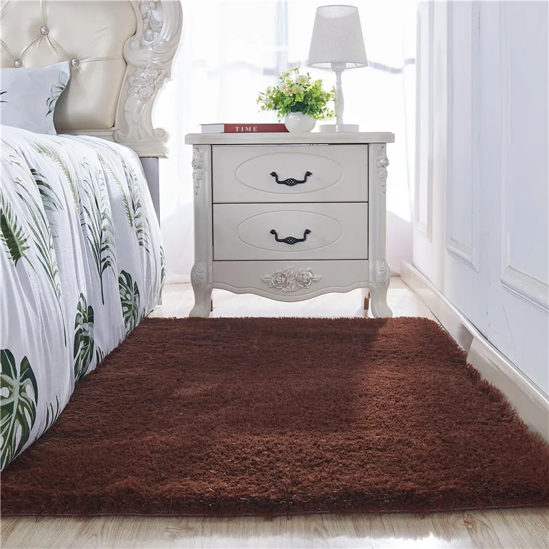

Comfortable Plush Carpet Bedroom Living Room Decoration Area Rug Floor Mats Solid Color Fitting Room Carpet Soft Play Mats