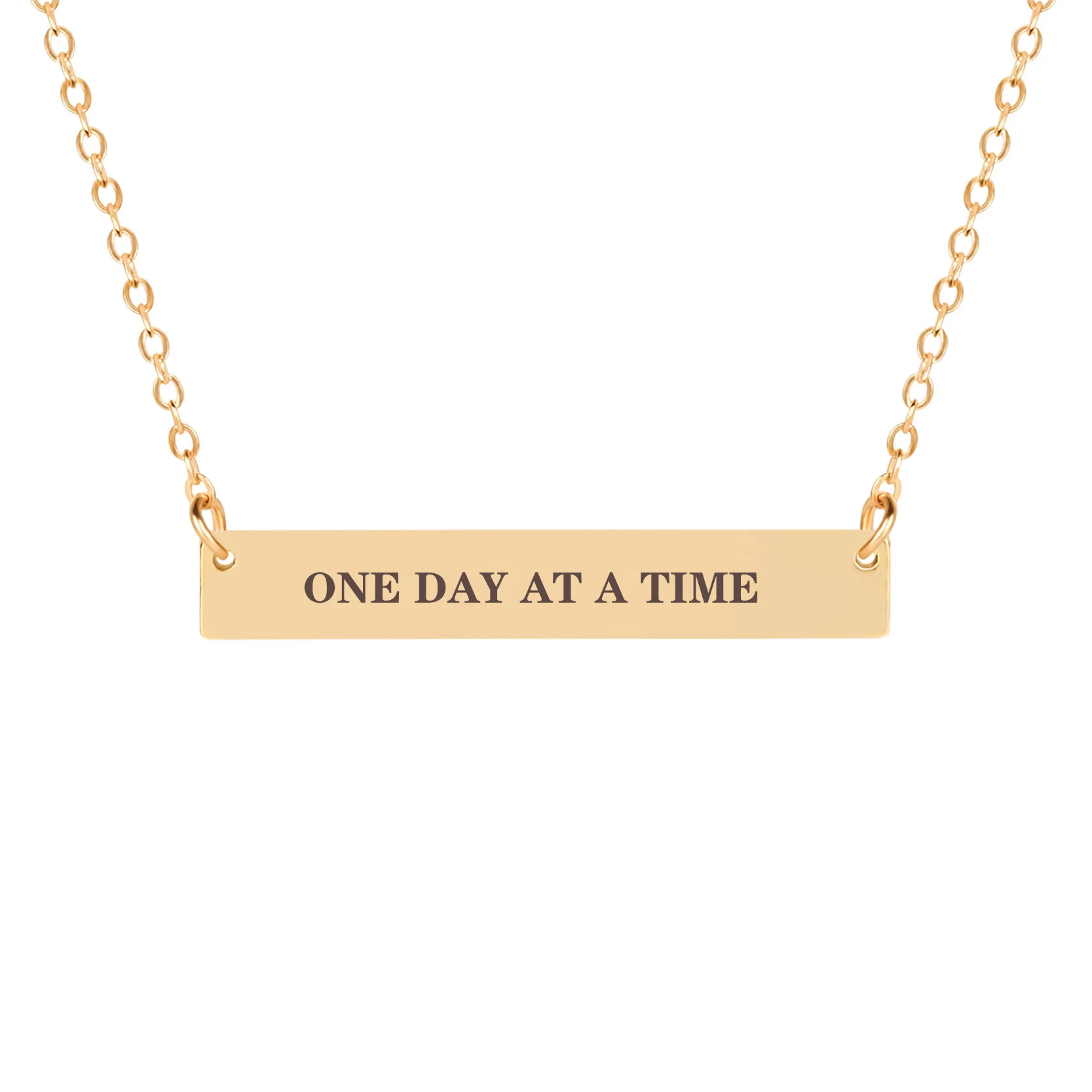 Один день в то время вдохновляющие буквы резные горизонтальные Ожерелье