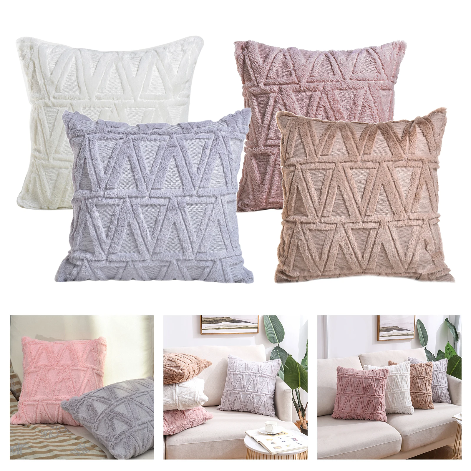 

Modren Style Geometry Pillow Cover Cushion Cover Geometric Coffee Bar Home Decoration Hidden Zip Open