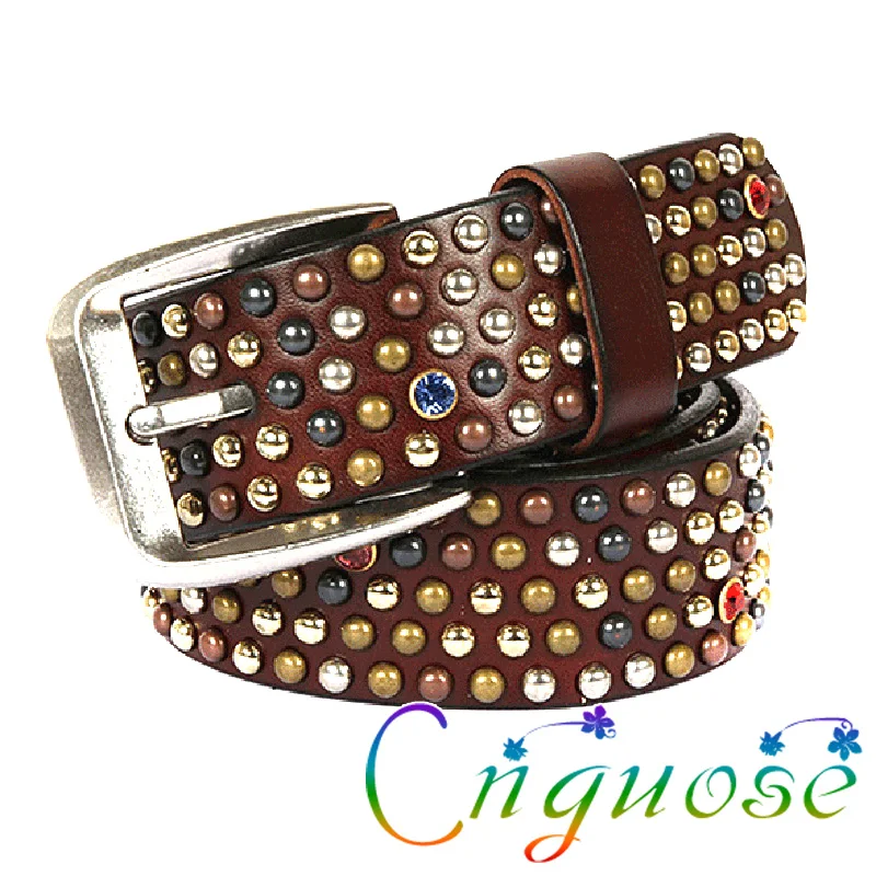 

2021 ретро повседневный Ностальгический женский ремень из натуральной воловьей кожи с заклепками уличная мода широкий ремень для джинсов