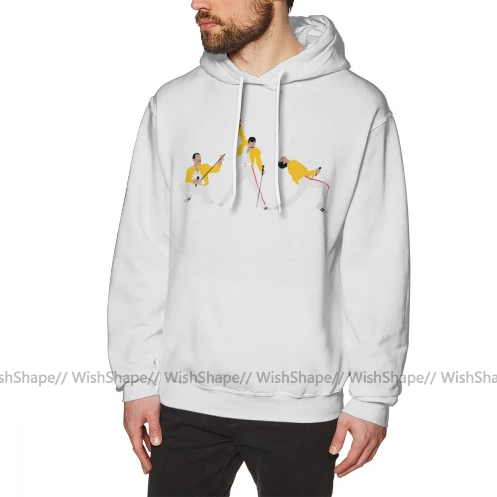 Freddie Mercury худи Freddie X 3 толстовки хлопок фиолетовый пуловер худи популярные более размеры мужские длинные осенние уличные толстовки - Цвет: White