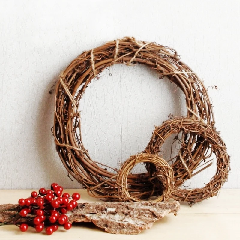 

New home rattan ring rattan ring flower shop accessories handmade door hanging floral flower ring day decoration ring