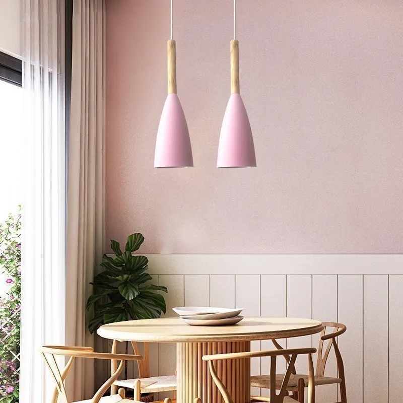 Деревянные подвесные светодиодные лампы в скандинавском стиле современные