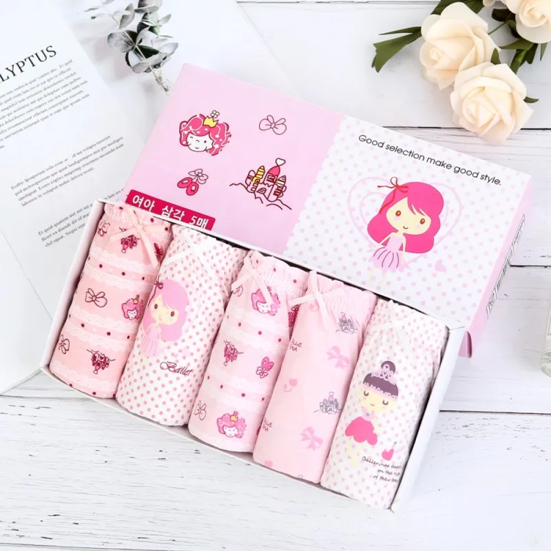 

5 Pcs/lot Girls Underwear Cotton Girl Panties Princess Cartoon Kids Panties Girl Soft Breathable Panties For Children 2-14 Years