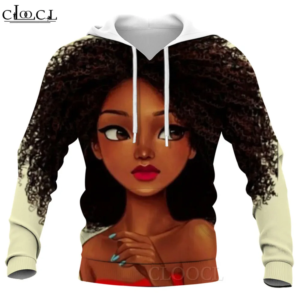 

CLOOCL Cartoon Girls Print Hoodies Men Clothing Africa Ladies Sweatshirts Women Long Sleeve Pocket Hoodie Harajuku Hoodie
