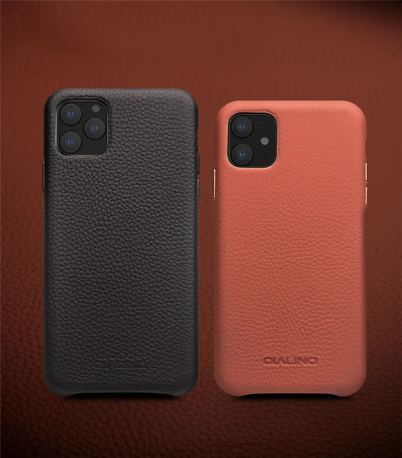 Qialino бренд натуральная кожа флип чехол для iPhone 11 Pro Max натуральная коровья кожа задняя крышка для iPhone11 полный край защиты