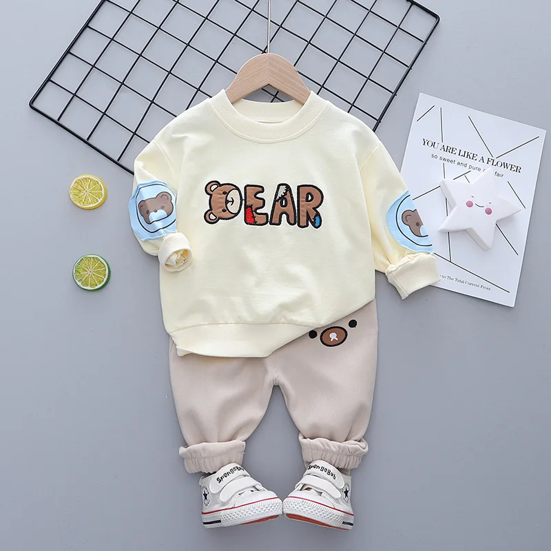 

New Spring Autumn Baby Cute Cartoon Bear Clothes Sets Kid Boys Girls Long Sleeve t Shirt+pants Infant Toddler Fashion Sportswear