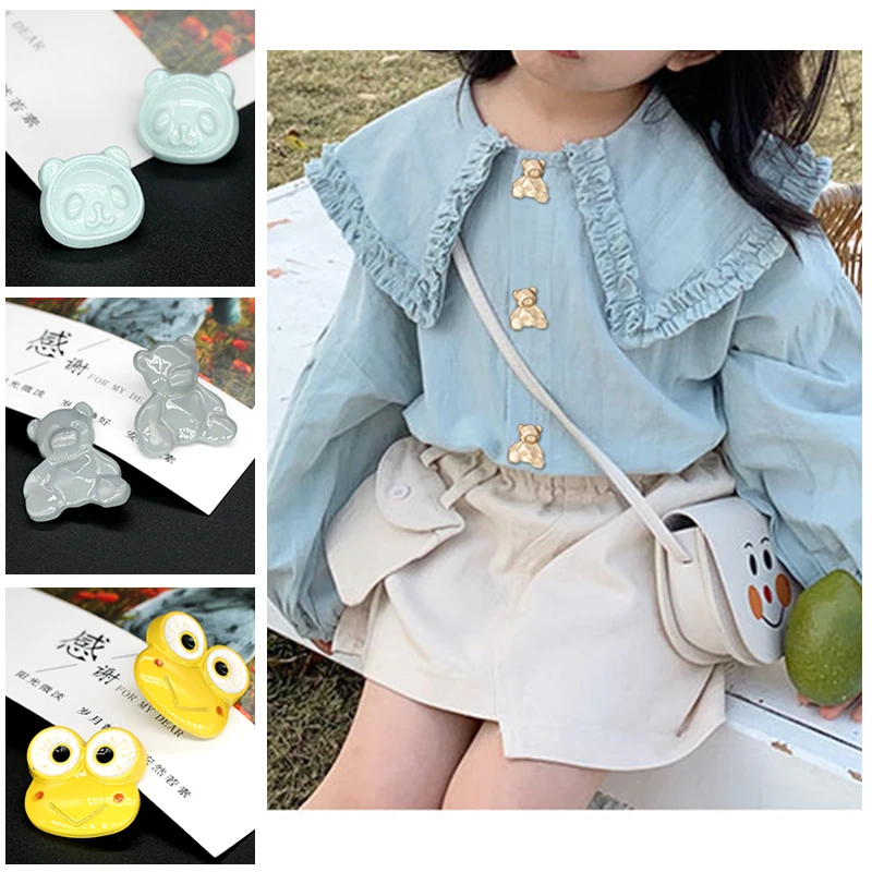 2 шт. пластиковая панда медведь лягушка маленькие декоративные пуговицы для