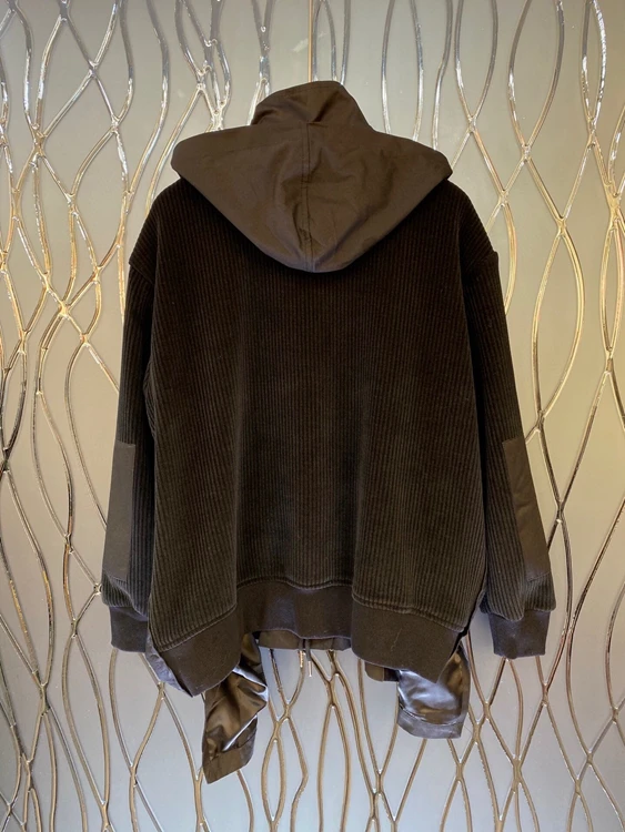 

Aw2020 new women's neckline Hoodie color matching decoration long sleeve versatile loose coat 1008