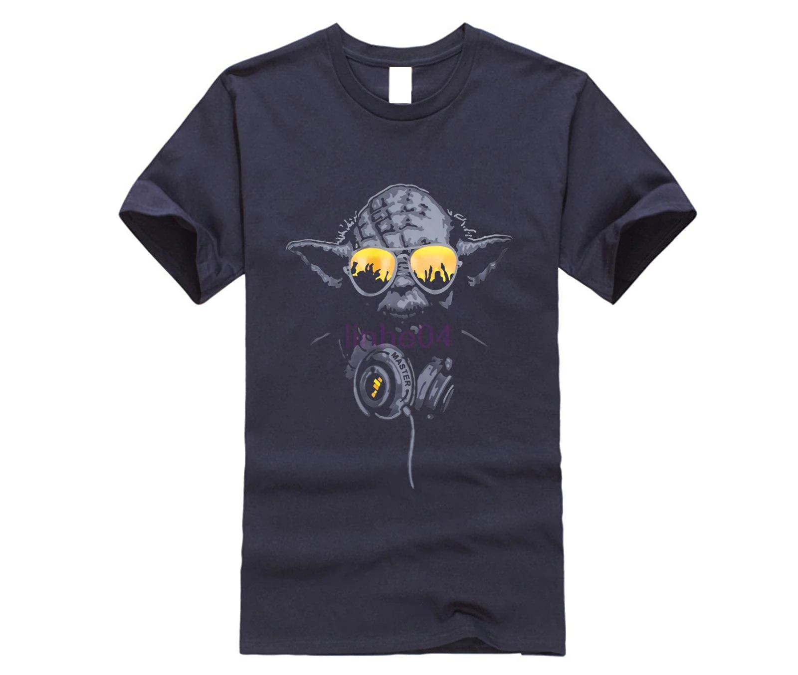2018 Горячая Распродажа супер мода с круглым вырезом короткими рукавами Yoda Dj Jedi Master