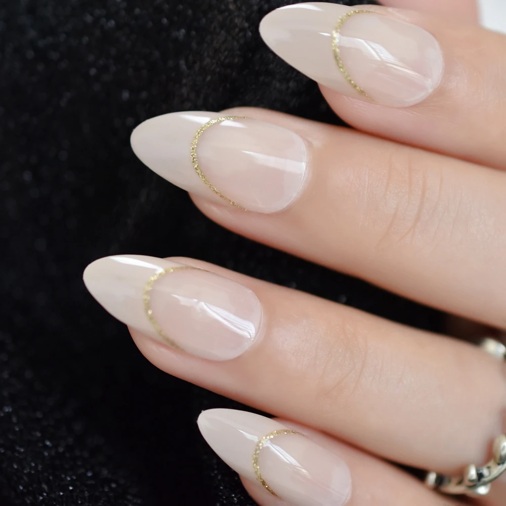 Искусственные накладные ногти LightCoral Ombre, гладкий УФ-гель, Акриловый Овальный лак для ногтей, средний цвет, накладные ногти, 24 шт - Цвет: L5290