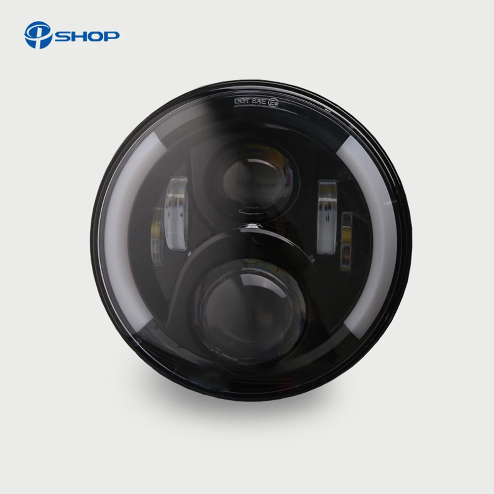 7 &quotдюймовый круглый светодиодный светильник с DRL &amp Hi/короче спереди и длиннее